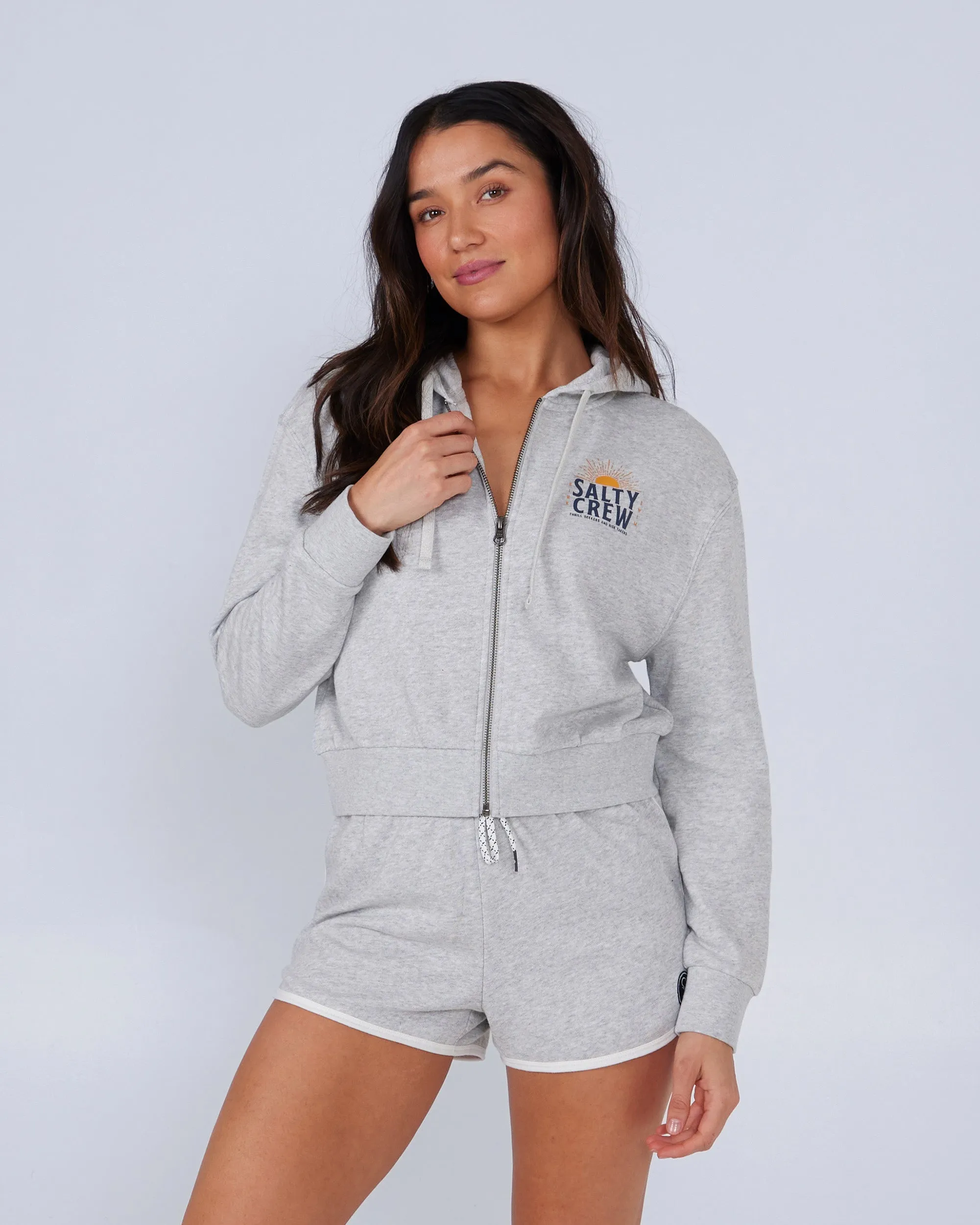 Crop Zip Front Hoody for Women