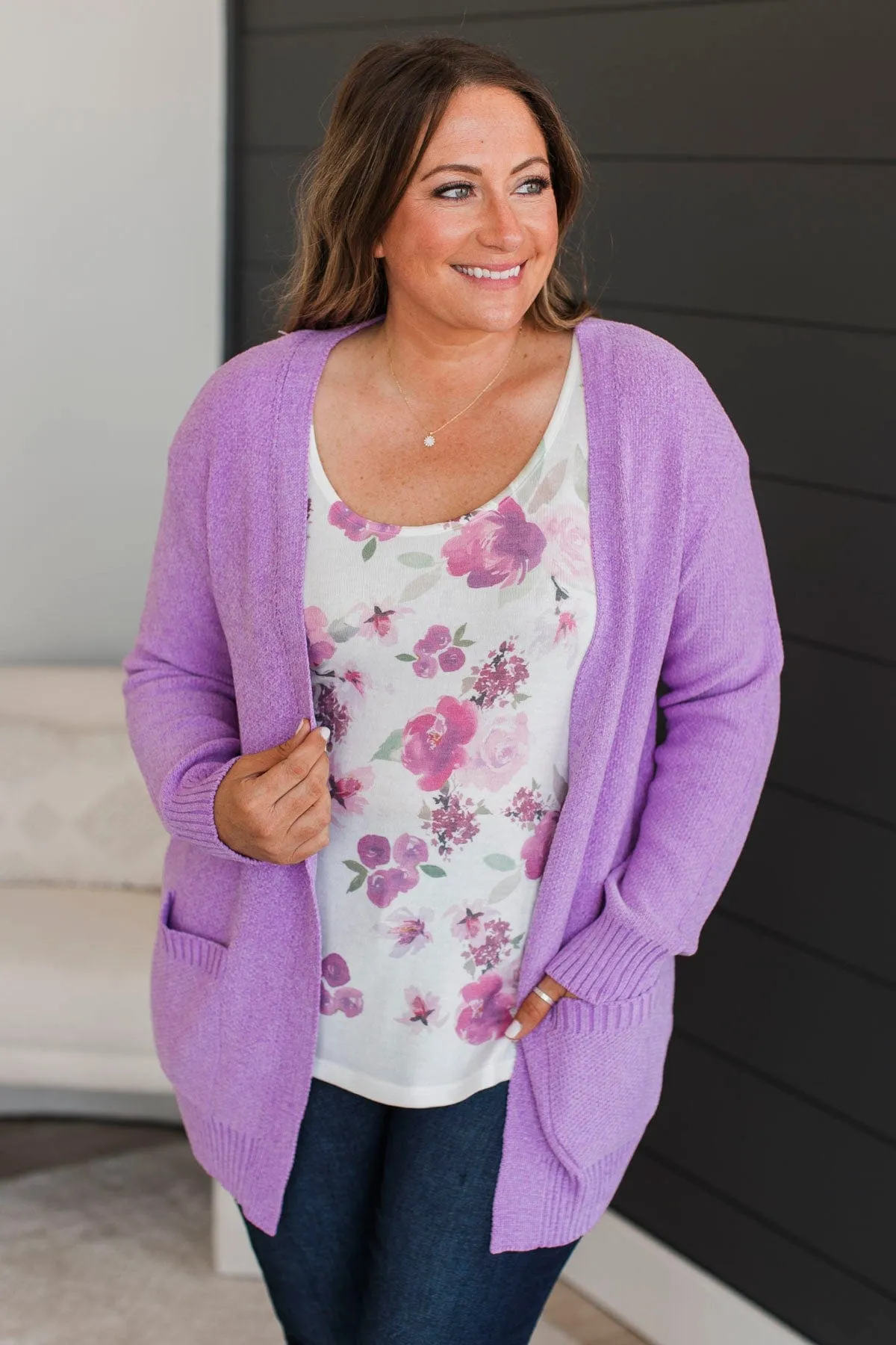 Cuddle Up Lavender Knit Cardigan