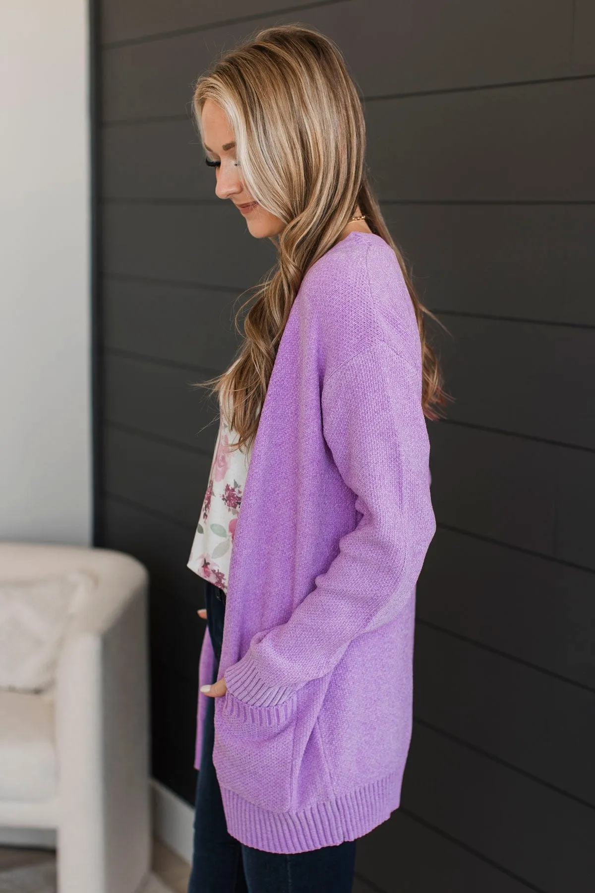 Cuddle Up Lavender Knit Cardigan