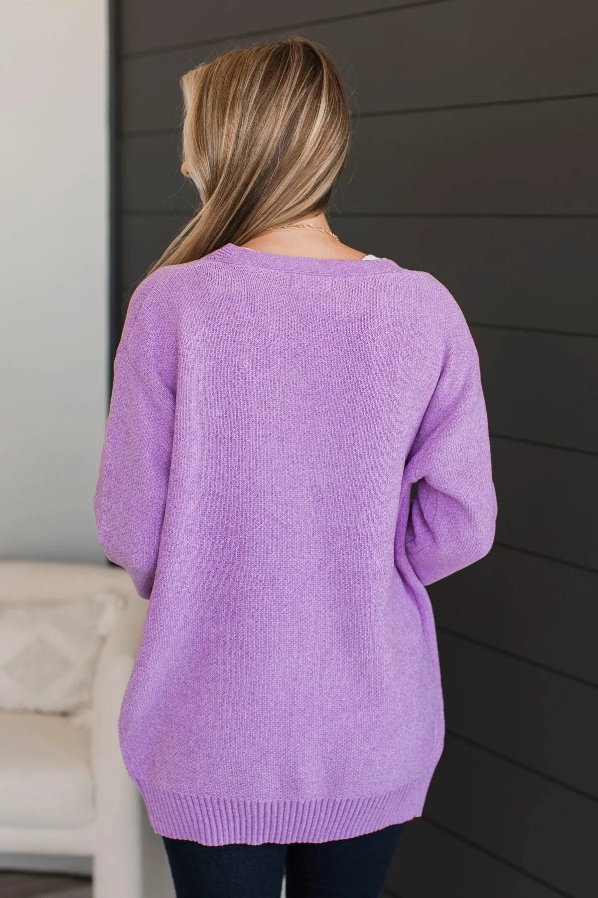 Cuddle Up Lavender Knit Cardigan