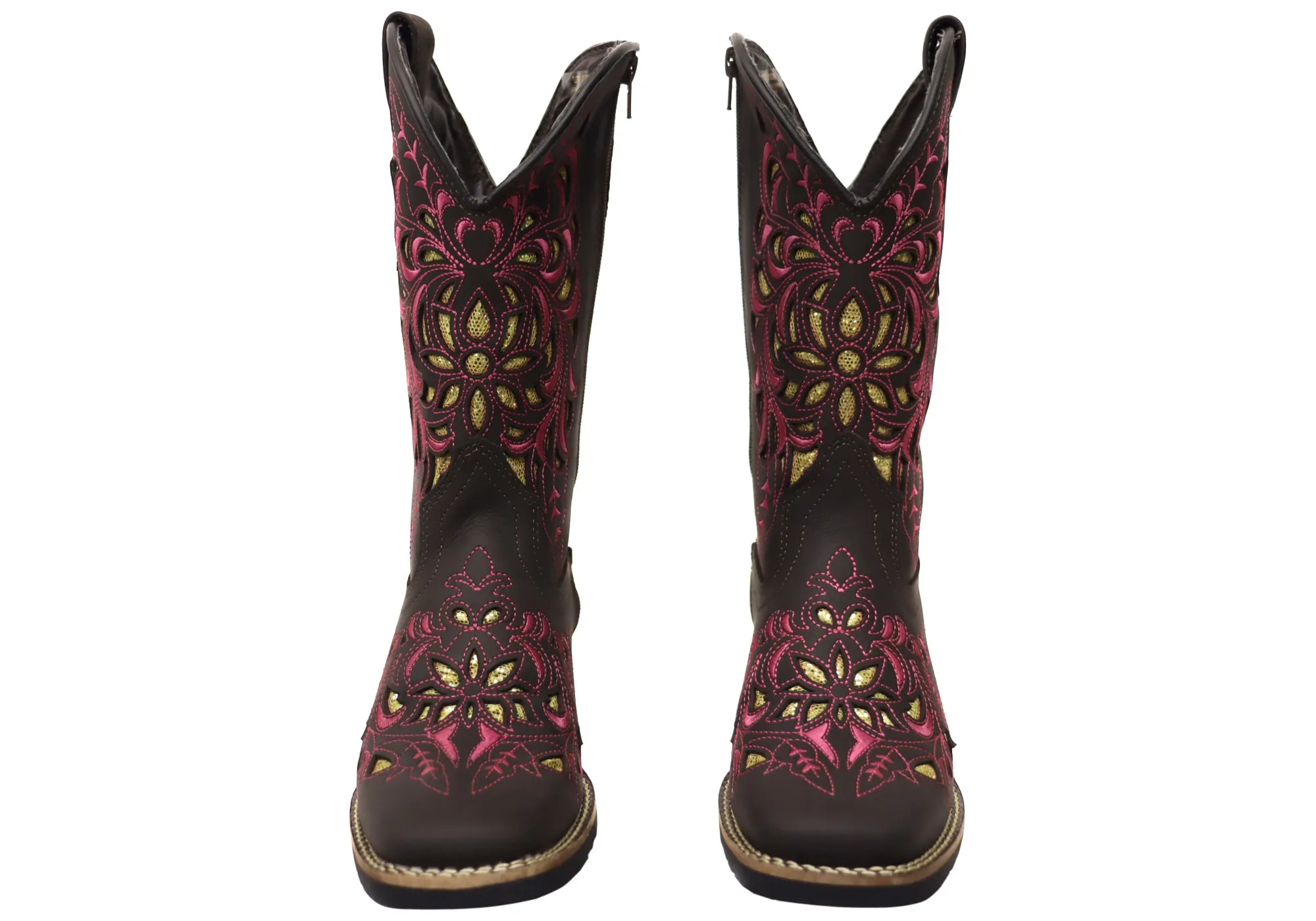 D Milton Betsy Womens Comfortable Leather Western Cowboy Boots