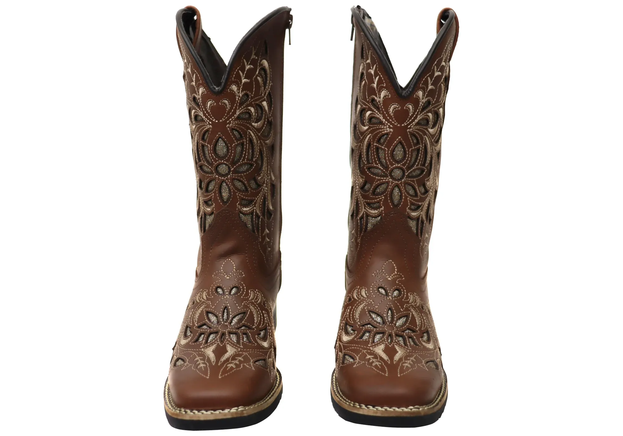 D Milton Betsy Womens Comfortable Leather Western Cowboy Boots