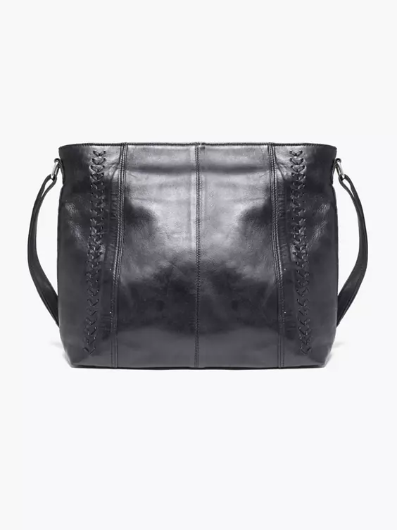 Deichmann  Leather Tote Bag with Braided Whipstitch Detail