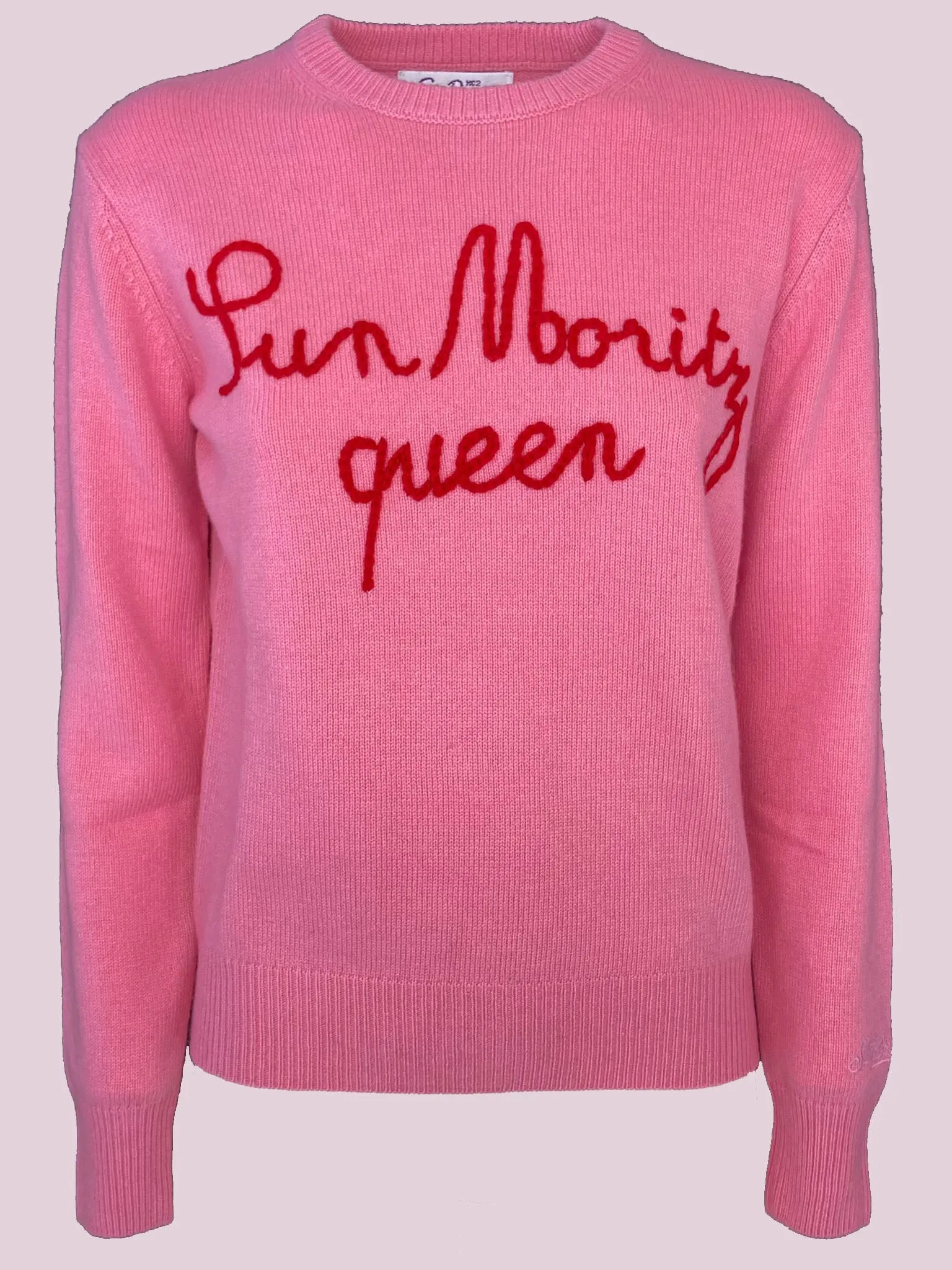 Donna Rosa Red Embroidered Sweater Sun Moritz Queen