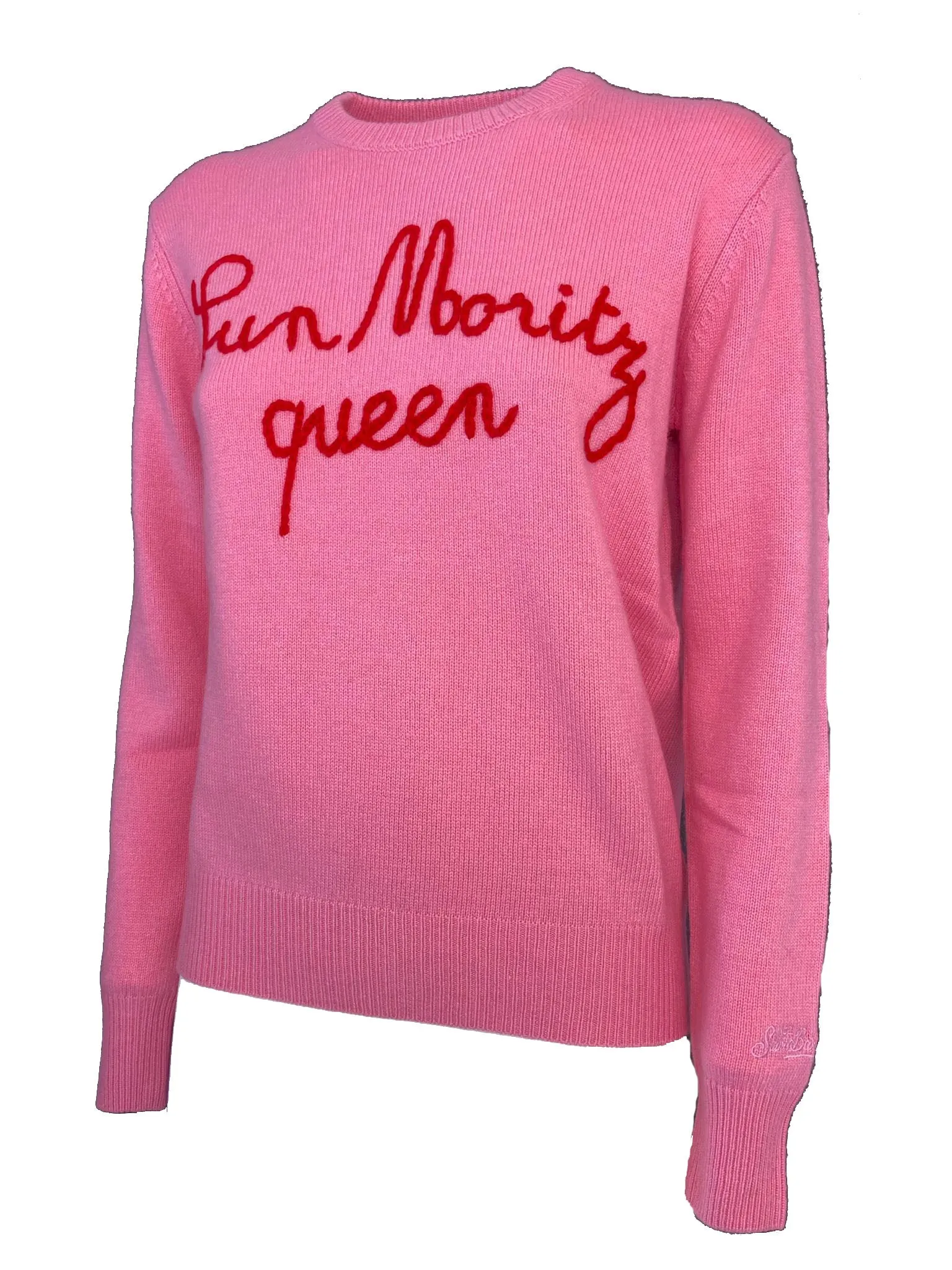 Donna Rosa Red Embroidered Sweater Sun Moritz Queen