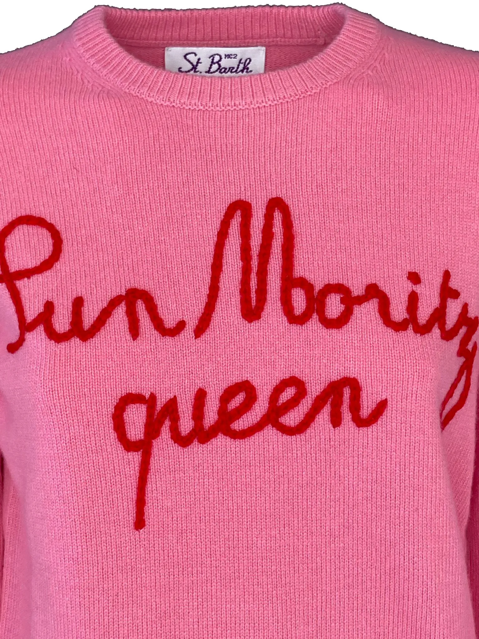 Donna Rosa Red Embroidered Sweater Sun Moritz Queen