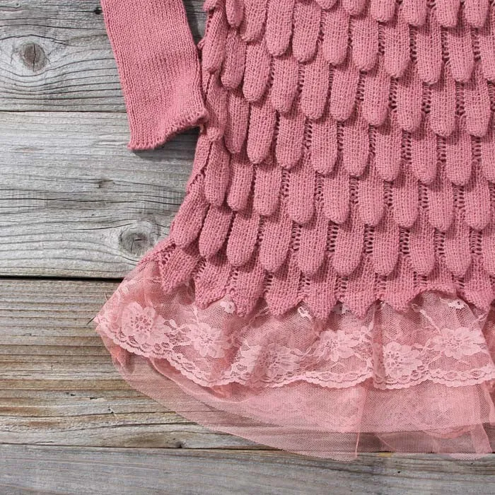 Dusty Pink Sweater with Rolling Mist Pattern