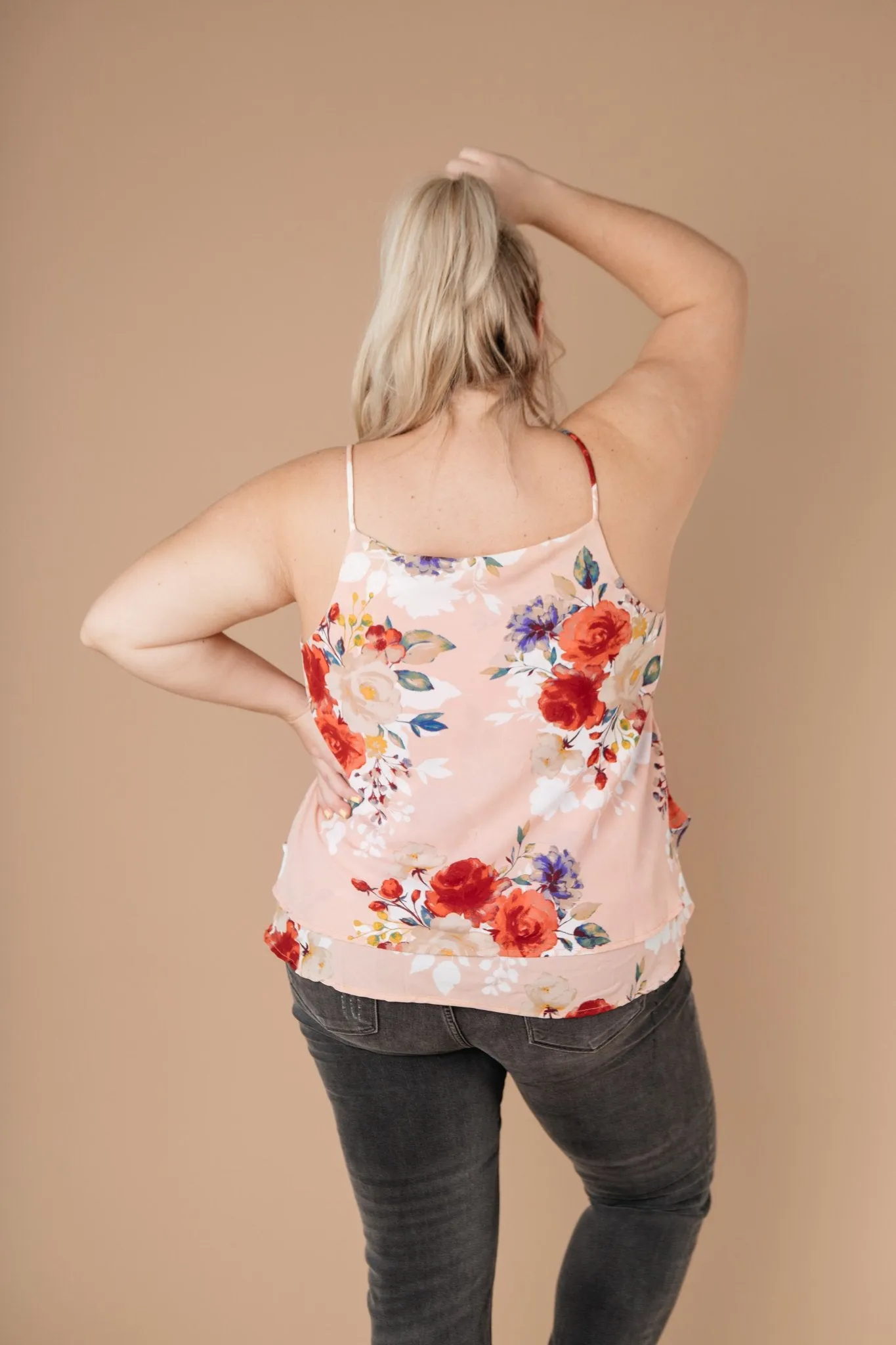 Elegant Blush Floral Camisole - In Stock