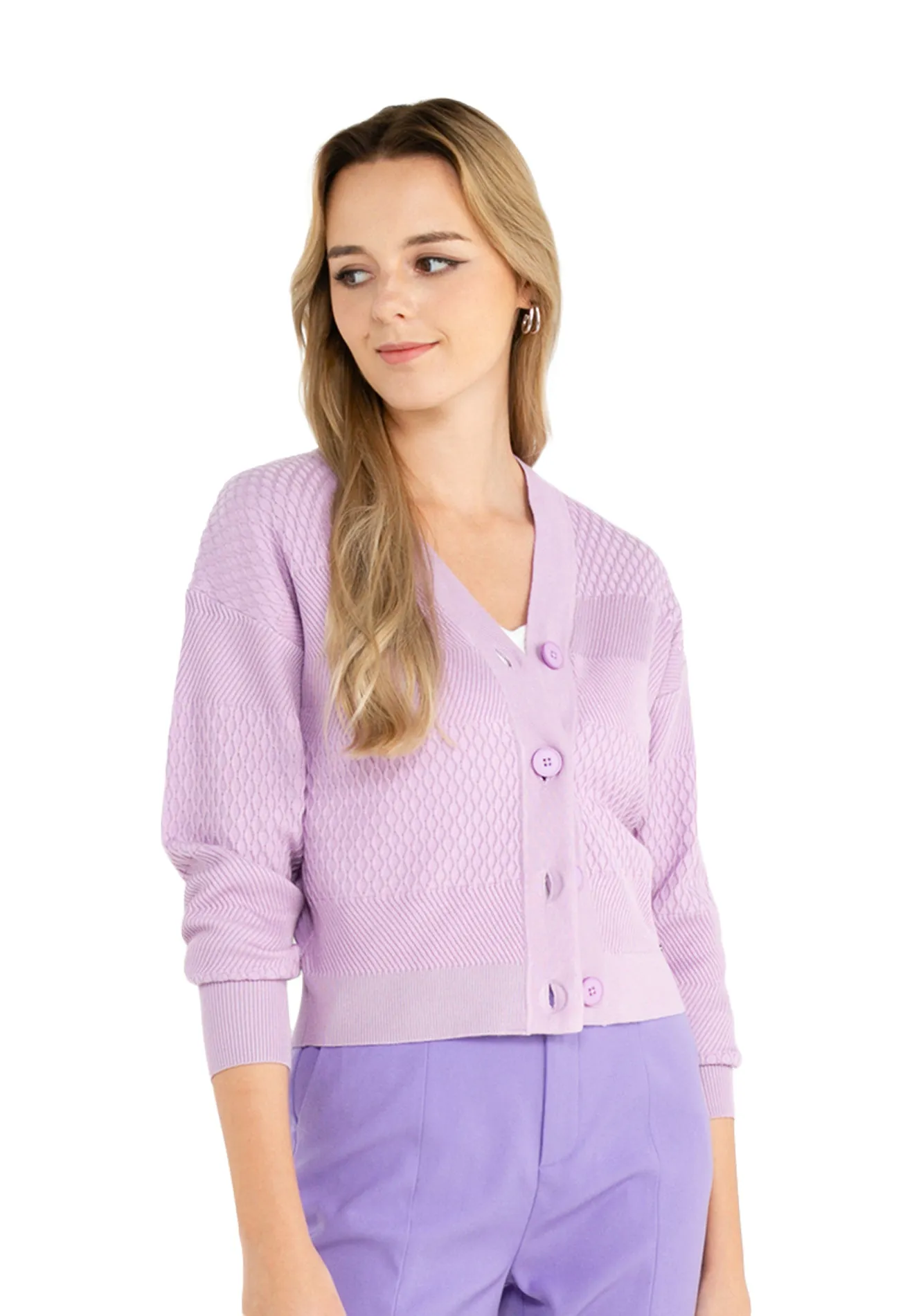 ELLE Button Up Knit Cardigan - Relaxed Fit