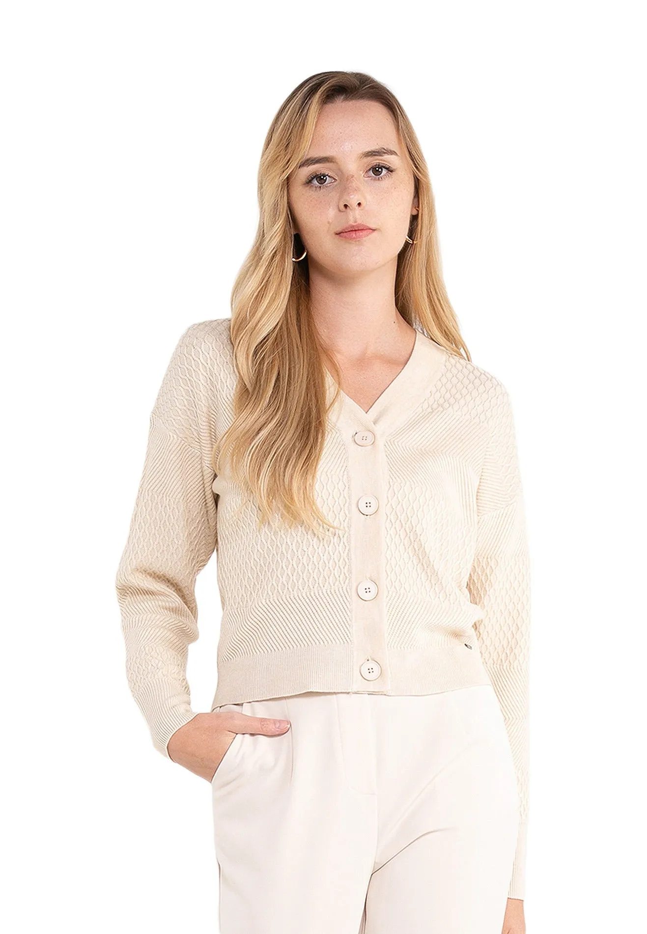 ELLE Button Up Knit Cardigan - Relaxed Fit