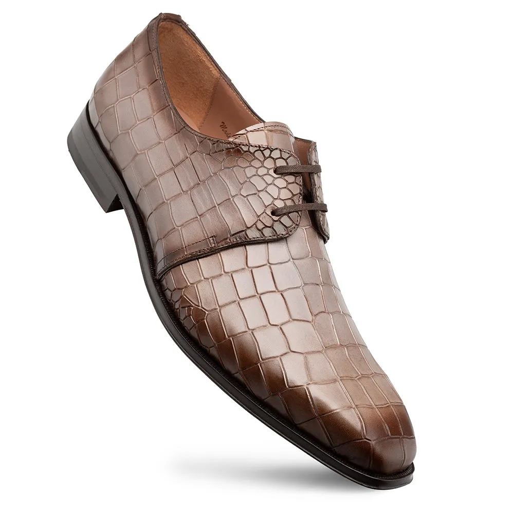 Embossed Crocodile Leather Derby Shoes