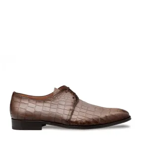 Embossed Crocodile Leather Derby Shoes