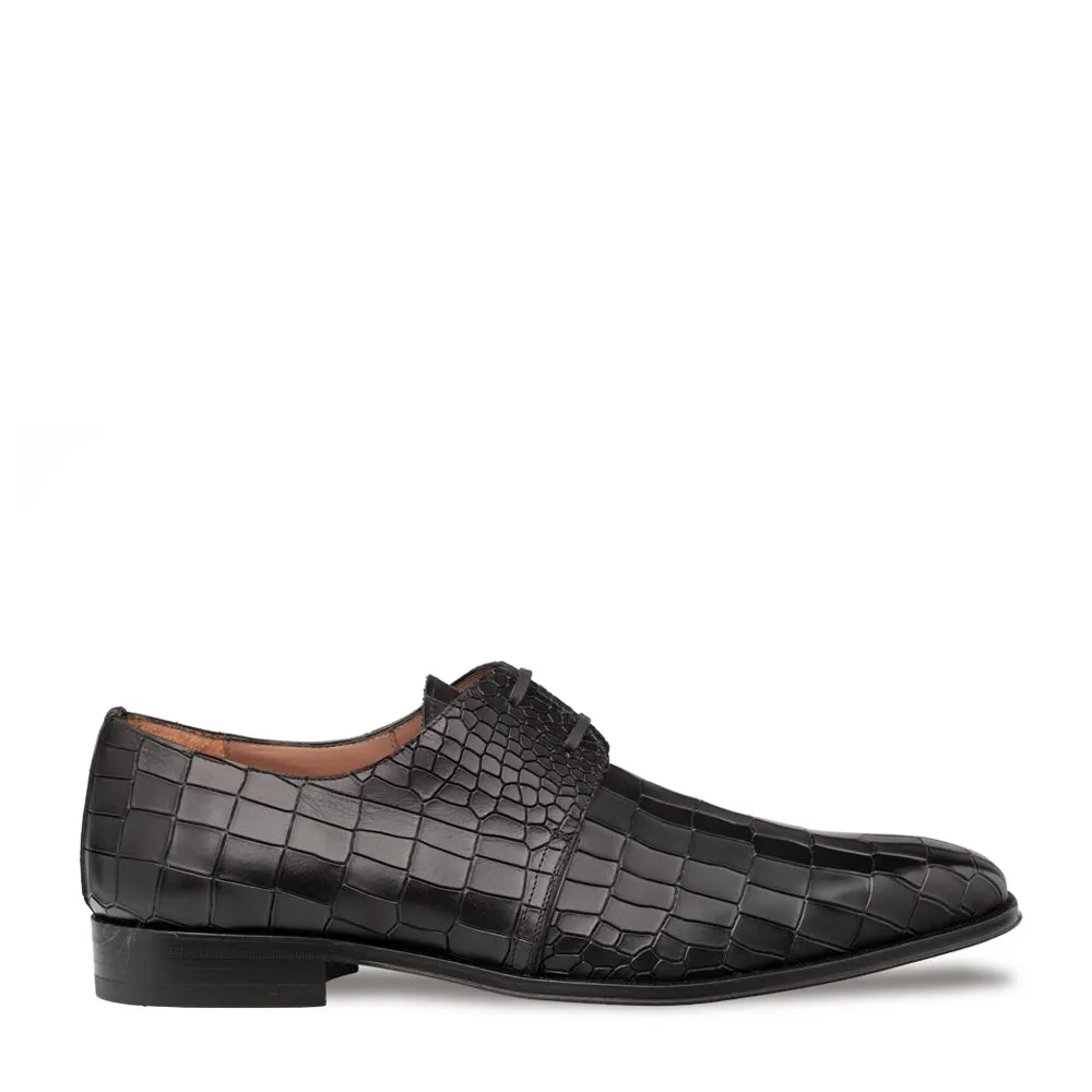 Embossed Crocodile Leather Derby Shoes