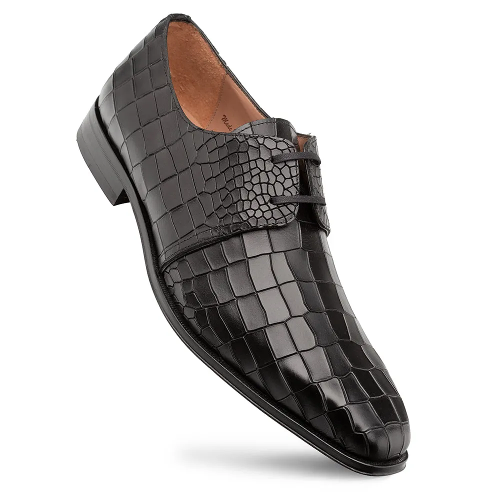 Embossed Crocodile Leather Derby Shoes