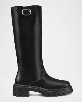 Emerson Leather Buckle Biker Boots