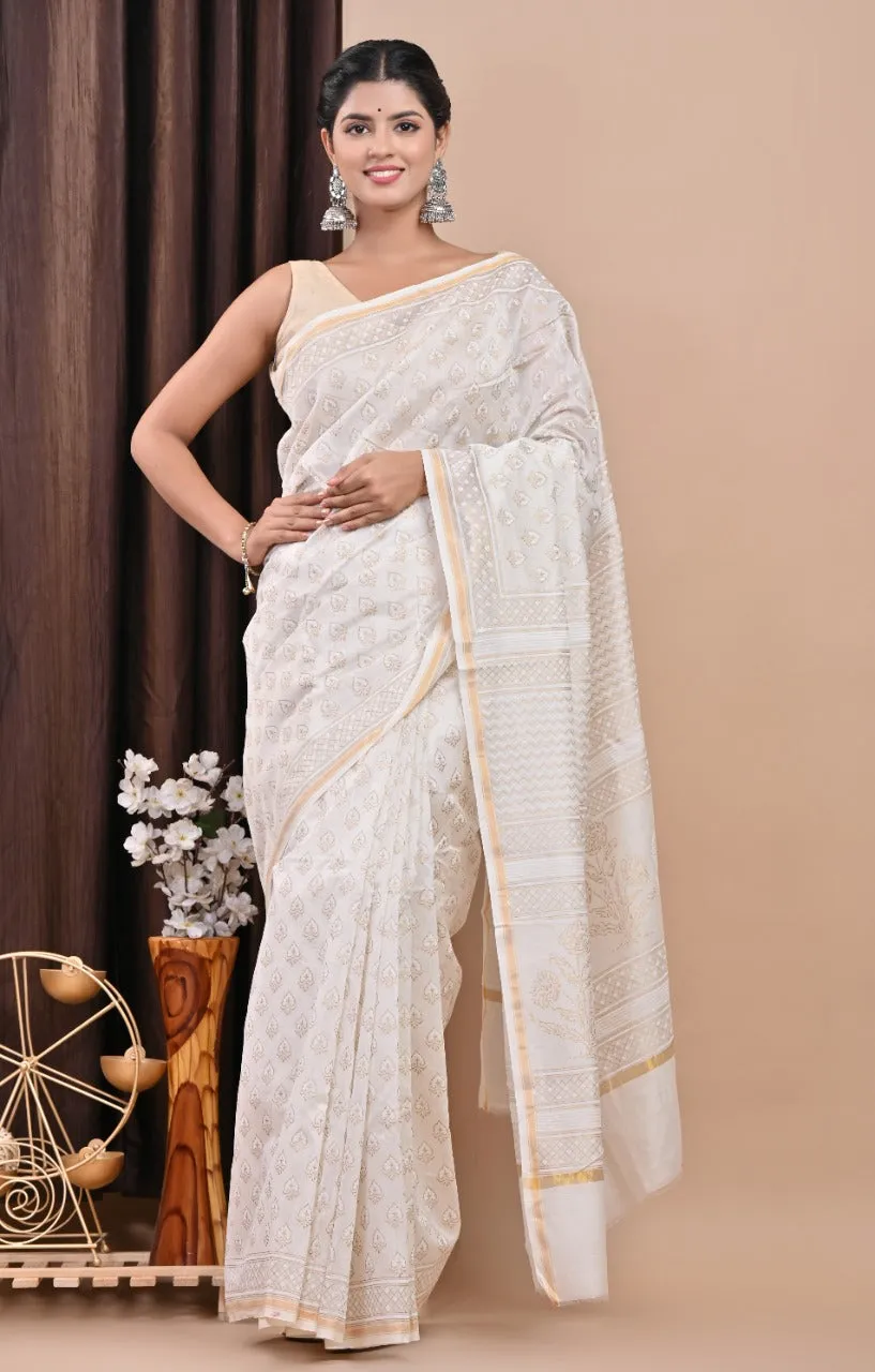 Exclusive Khadi Gold Chanderi Silk Saree (CHSAR42)