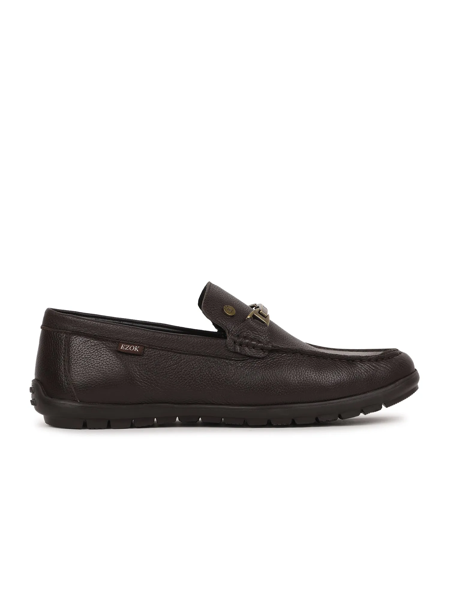 Ezok Brown Leather Loafer Mocassins