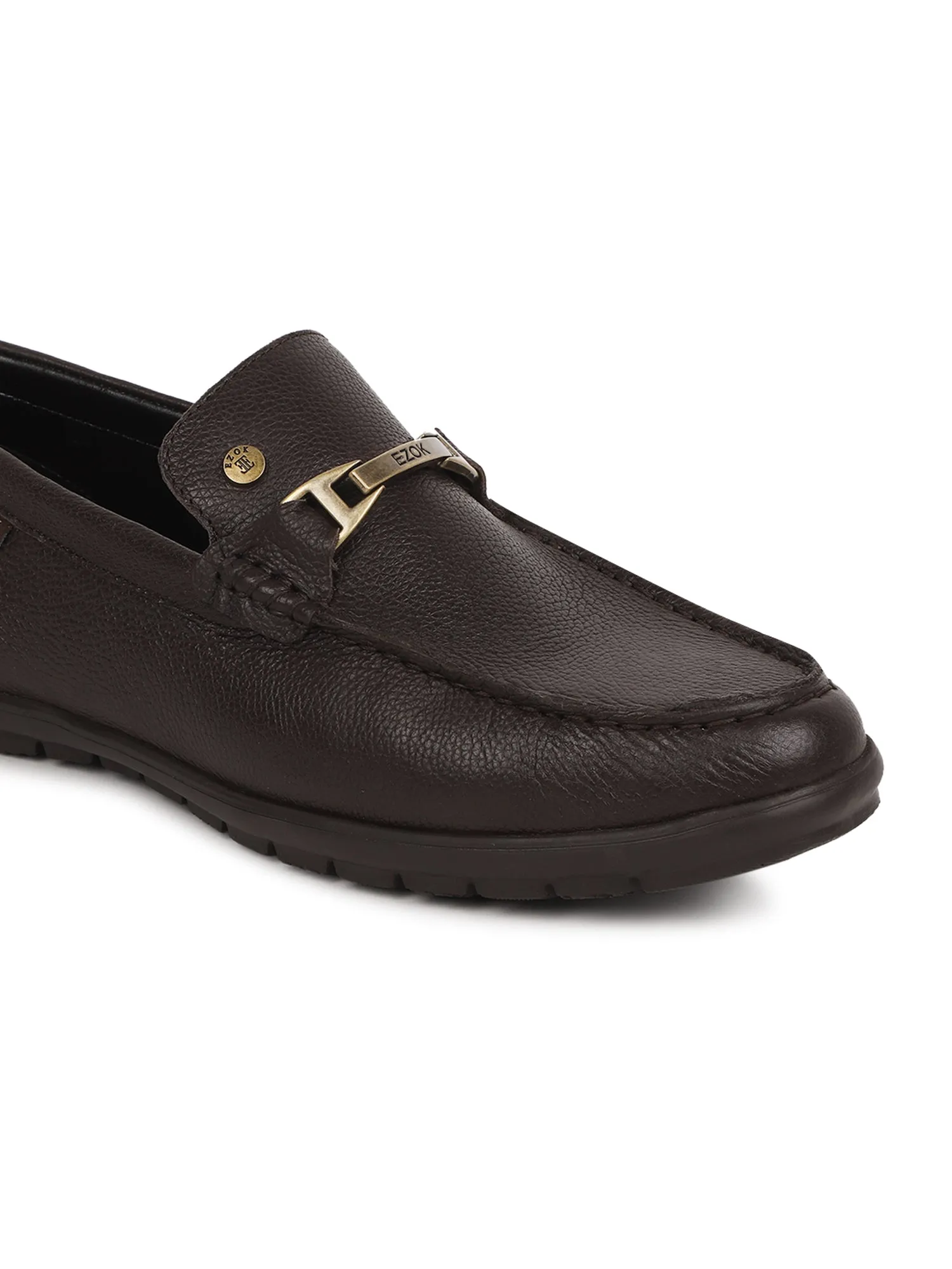 Ezok Brown Leather Loafer Mocassins