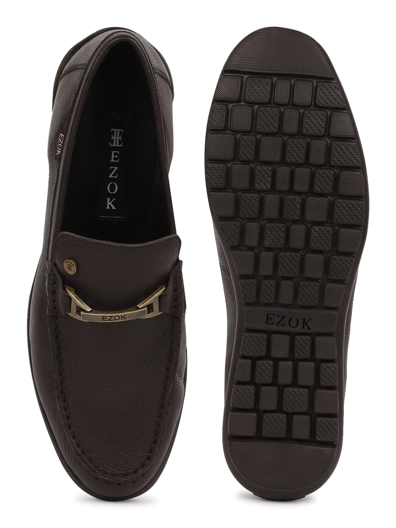 Ezok Brown Leather Loafer Mocassins