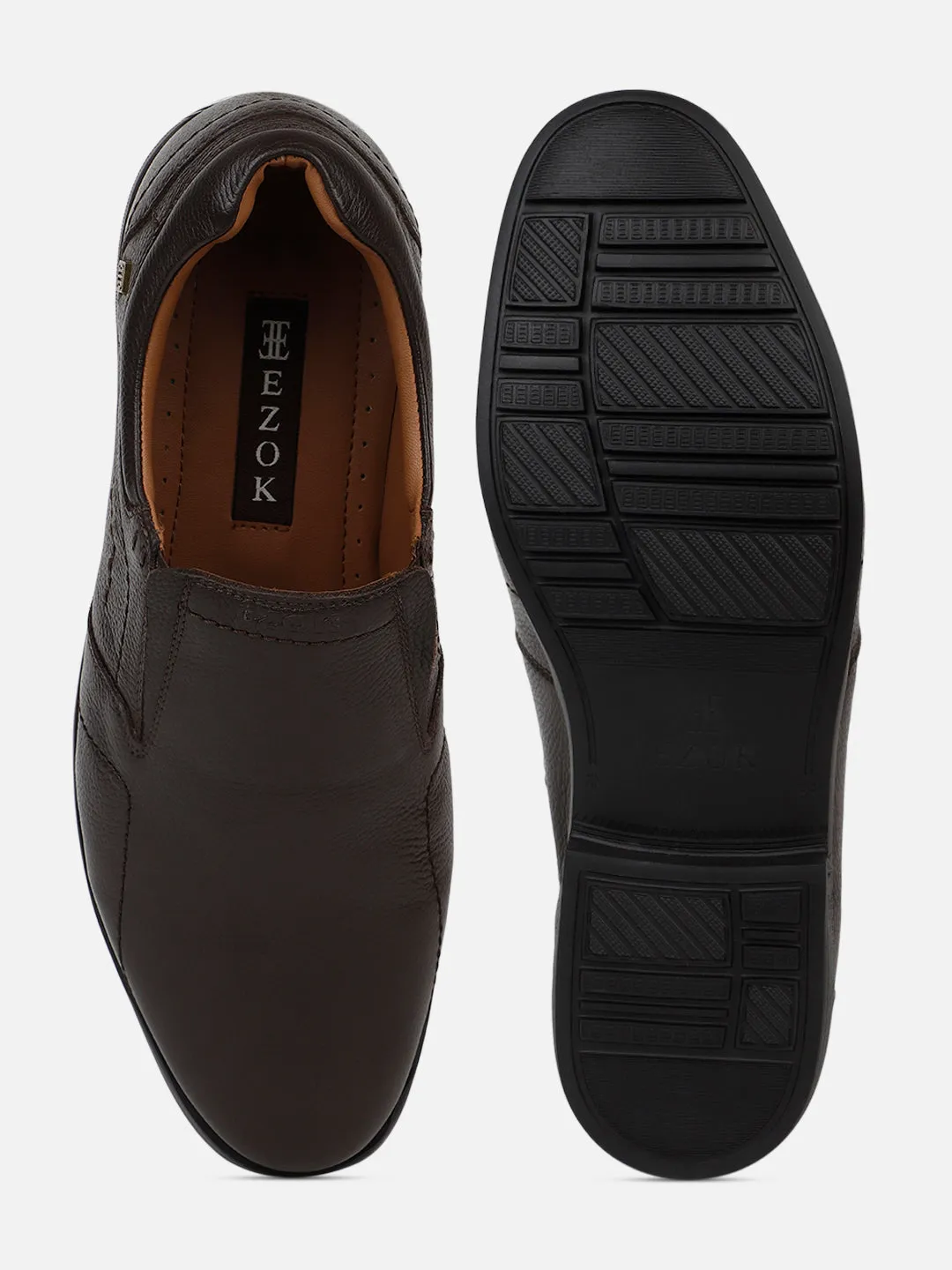 Ezok Brown Leather Loafer Mocassins