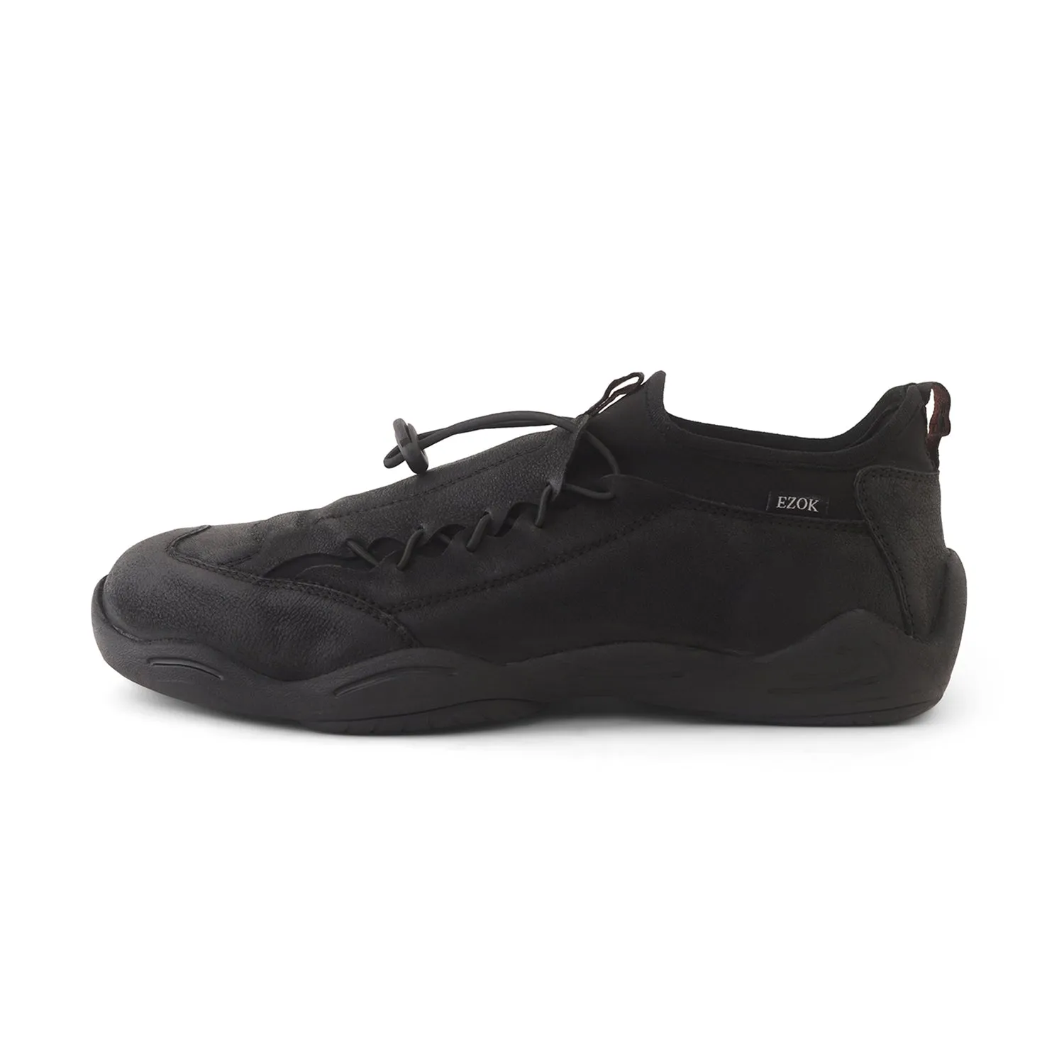 Ezok Men's Casual Nubuck Leather Sneakers Black