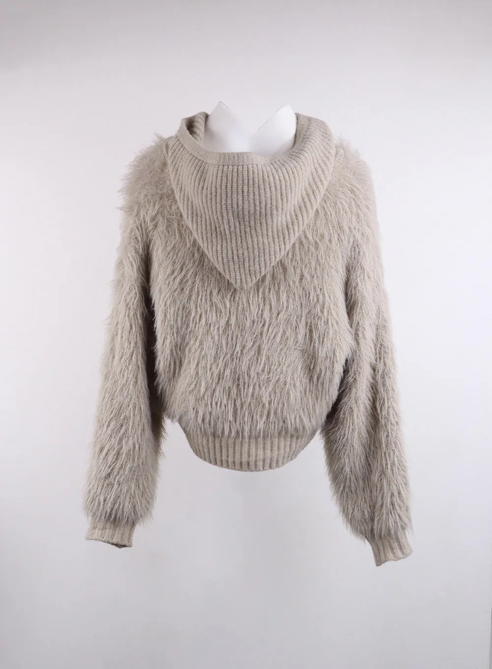 Faux Fur Button Knit Cardigan CJ423