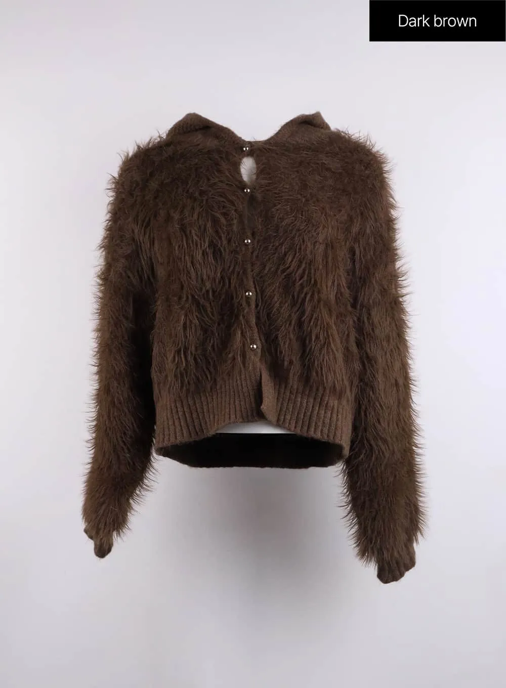 Faux Fur Button Knit Cardigan CJ423