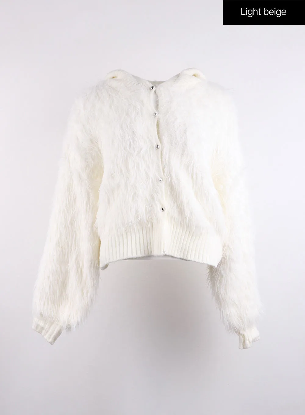 Faux Fur Button Knit Cardigan CJ423