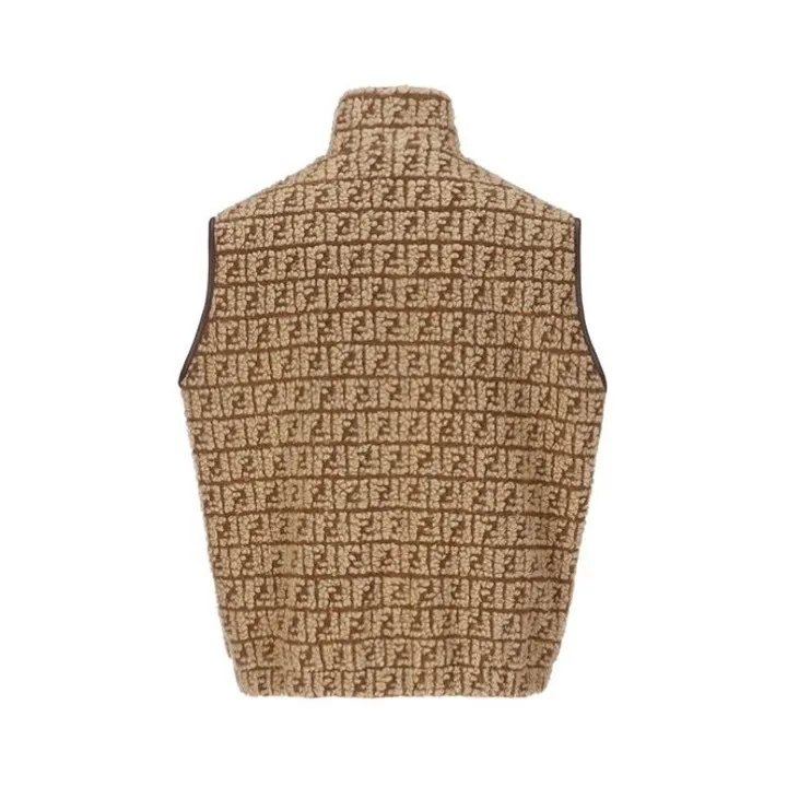 FENDI Monogram Wool Cashmere Logo Vests & Gillets