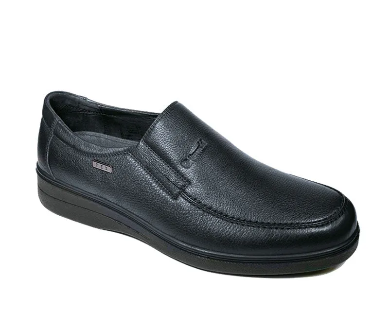 G-Comfort Slip On Black Leather Shoes | Water Resistant | A-905S