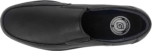 G-Comfort Slip On Black Leather Shoes | Water Resistant | A-905S