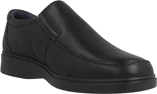 G-Comfort Slip On Black Leather Shoes | Water Resistant | A-905S