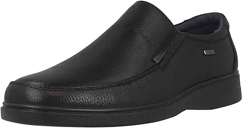 G-Comfort Slip On Black Leather Shoes | Water Resistant | A-905S