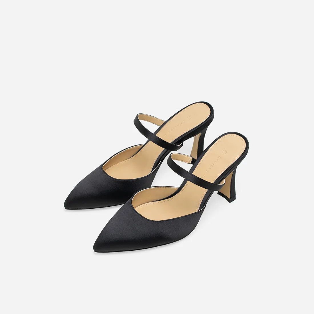 Gaia Satin Mules - Stylish and comfortable satin mules for women.