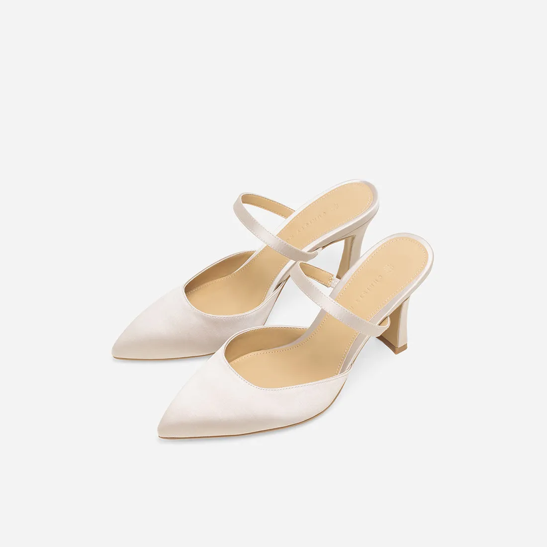 Gaia Satin Mules - Stylish and comfortable satin mules for women.