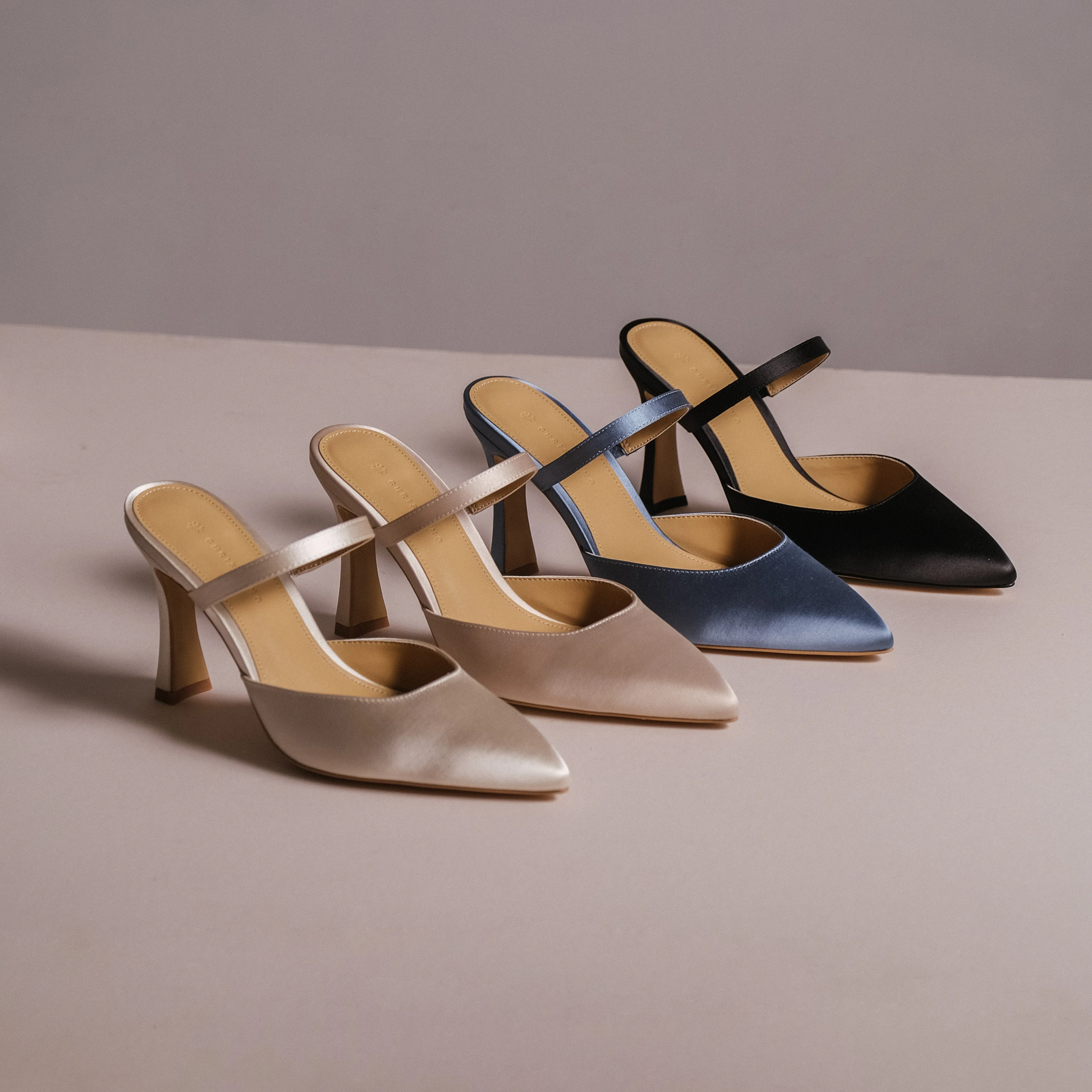 Gaia Satin Mules - Stylish and comfortable satin mules for women.