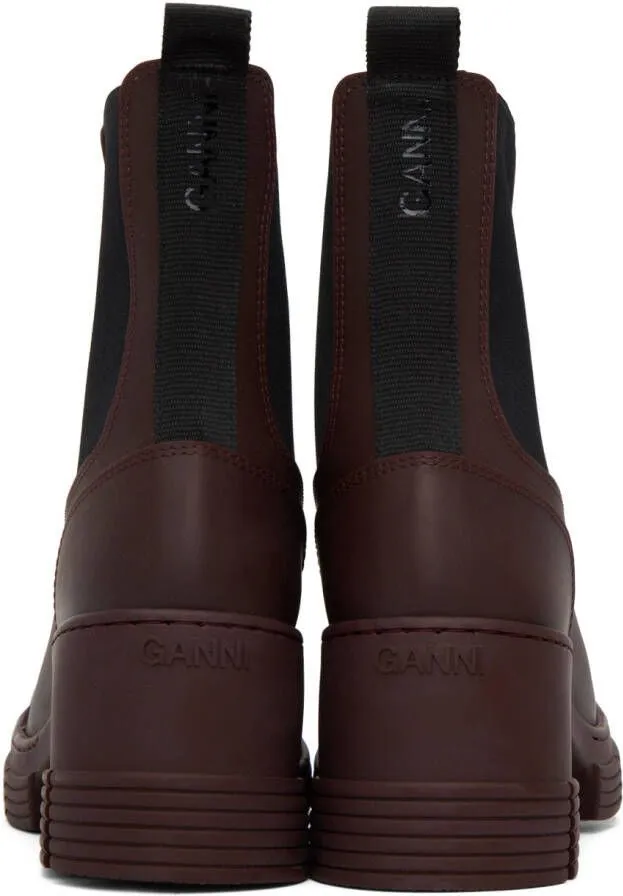 GANNI Burgundy City Boots