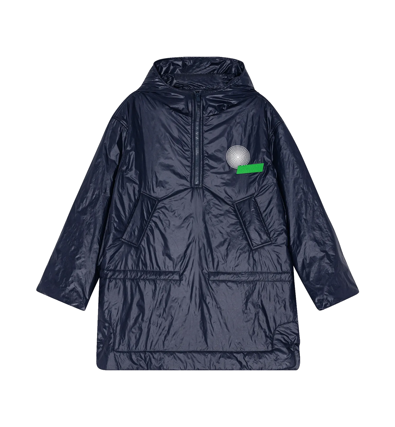 GANNI Oversized Parka - Dark Blue Light Padded