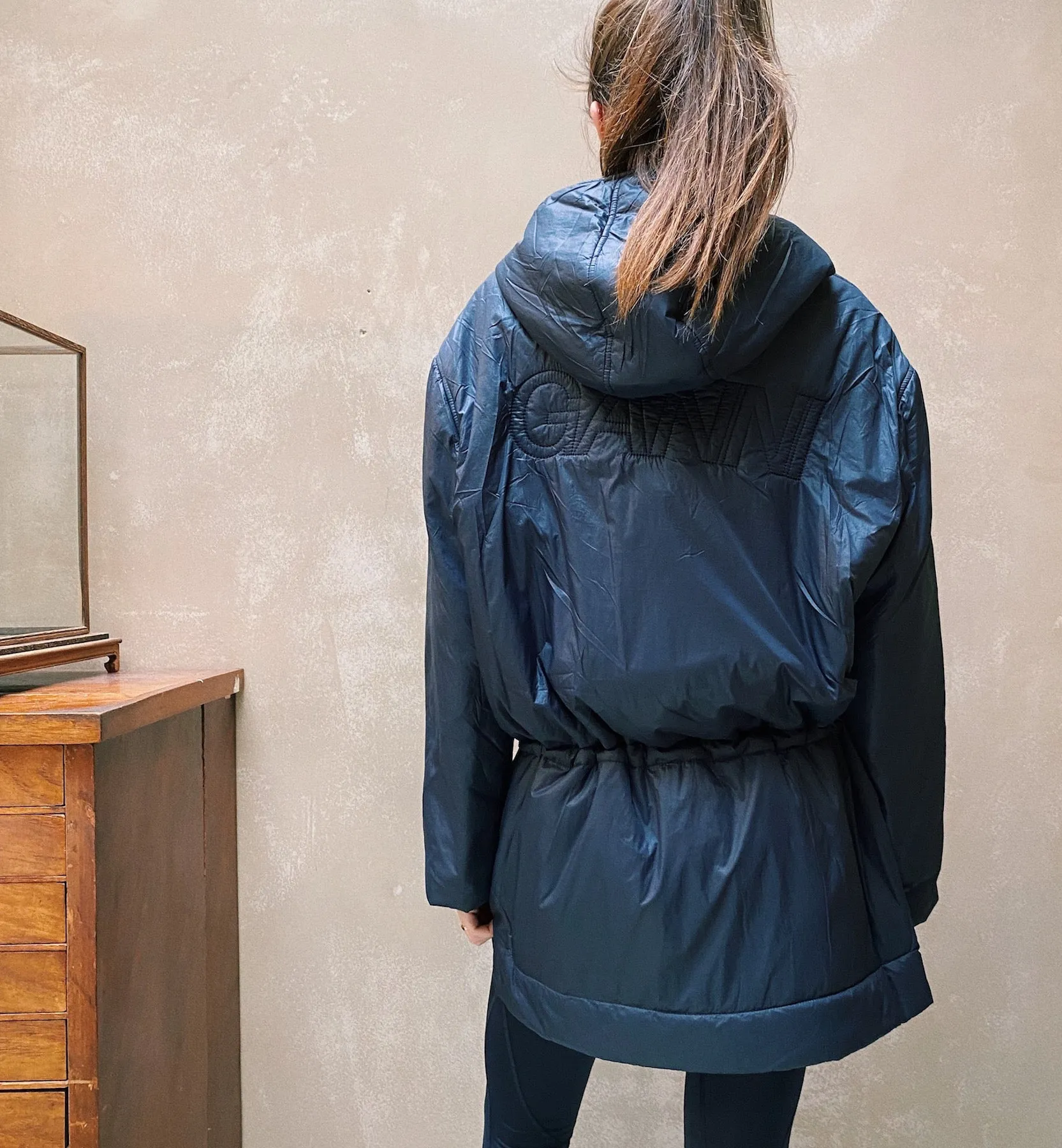 GANNI Oversized Parka - Dark Blue Light Padded