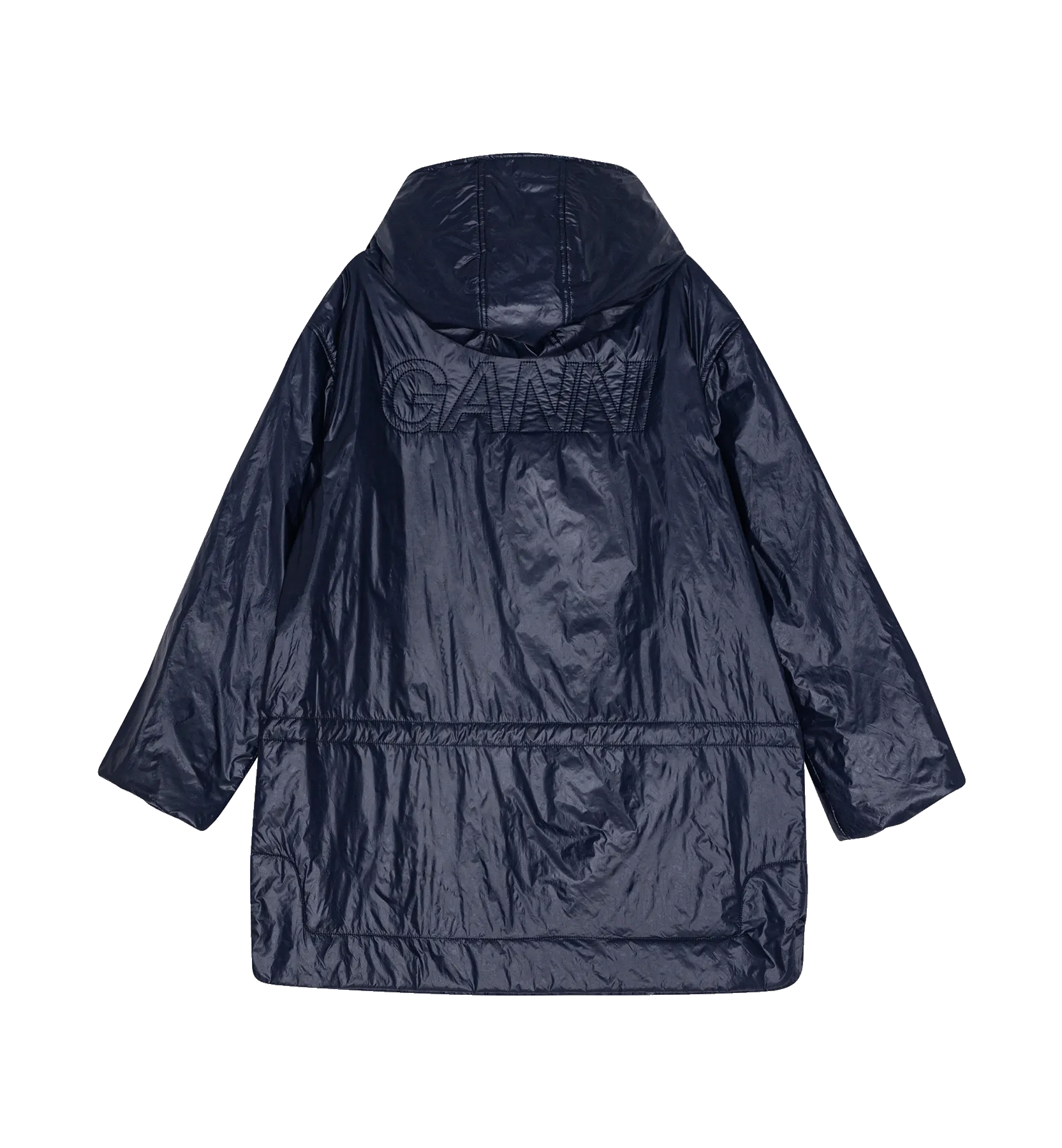 GANNI Oversized Parka - Dark Blue Light Padded