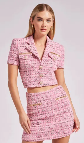 Generation Love Pink Melange Blanche Tweed Skirt