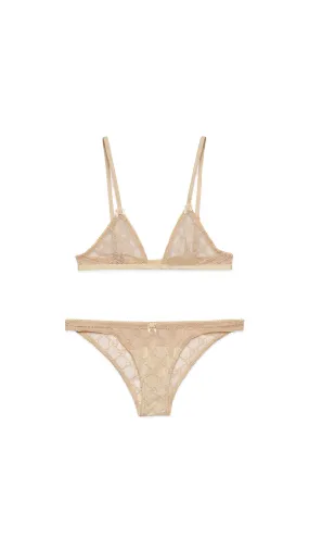 GG Tulle Lingerie Set - Beige