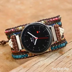 Google Pixel Watch Band featuring Natural Apatite & Imperial Jasper Beads