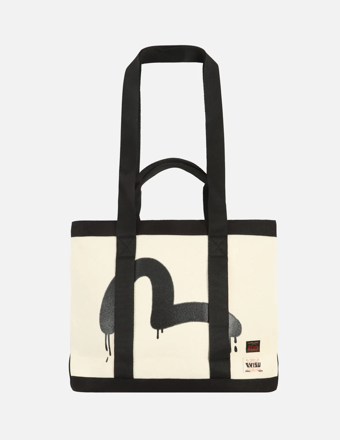 Graffiti Seagull Print Canvas Tote Bag