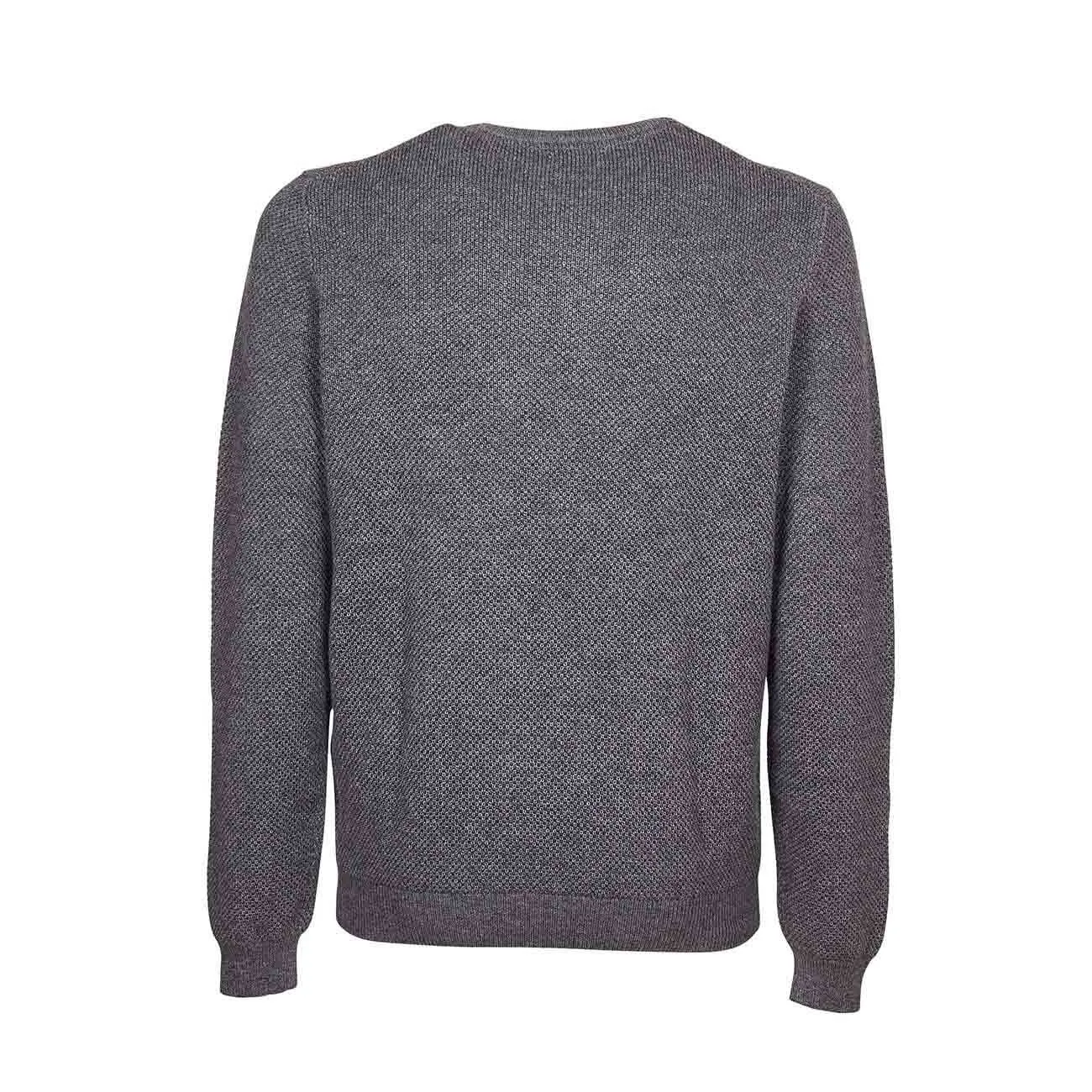 Gray Medium Men's Round Knit Pullover