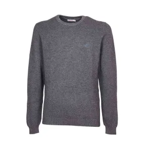 Gray Medium Men's Round Knit Pullover