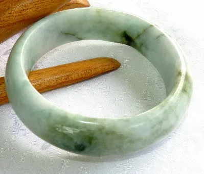 Green Burmese Jadeite Bangle Bracelet - 50mm - Small, Old, Varied, Gorgeous (BB2971)