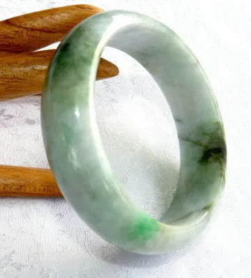 Green Burmese Jadeite Bangle Bracelet - 50mm - Small, Old, Varied, Gorgeous (BB2971)