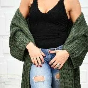 Green chunky knit cardigan