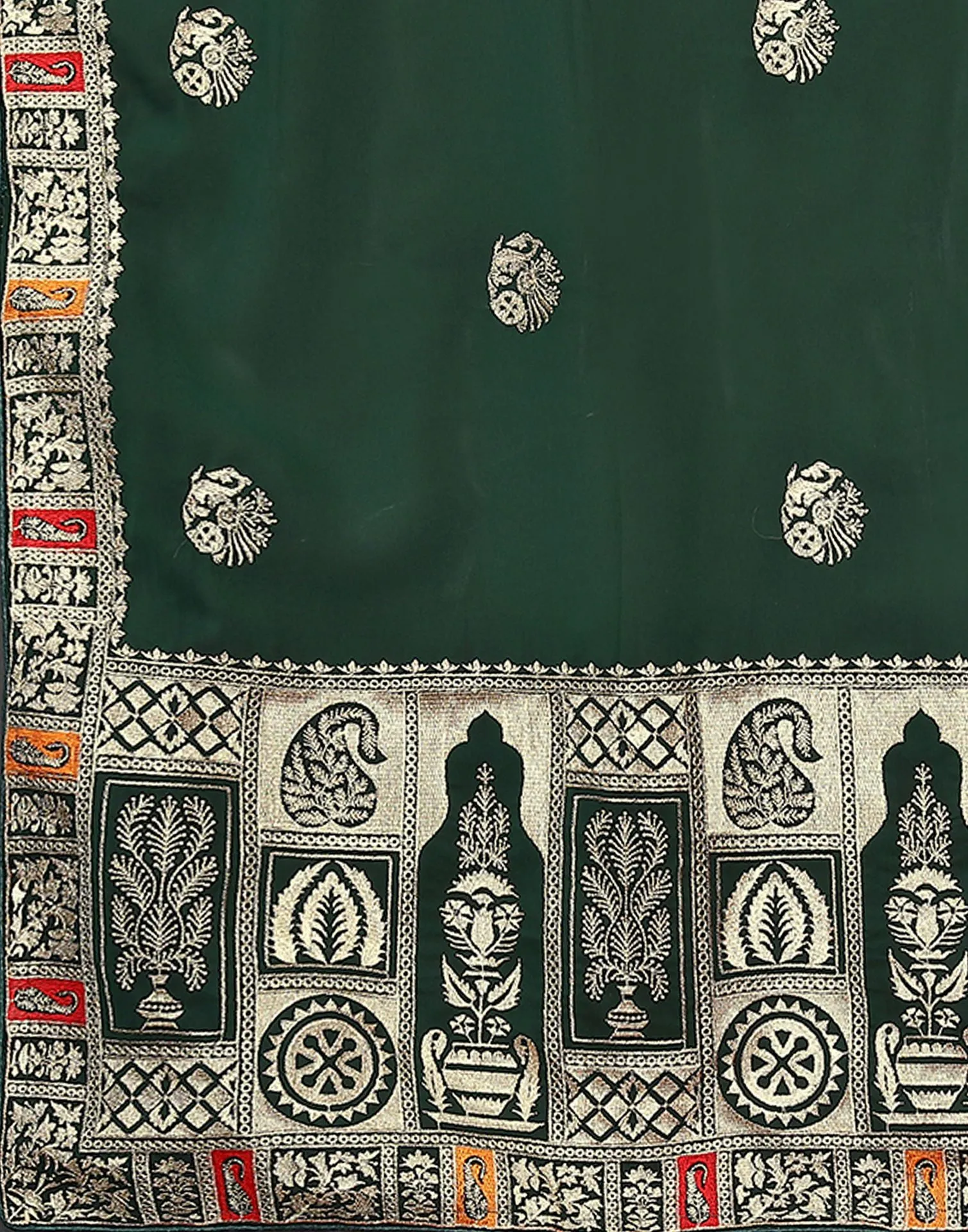 Green Embroidery Saree